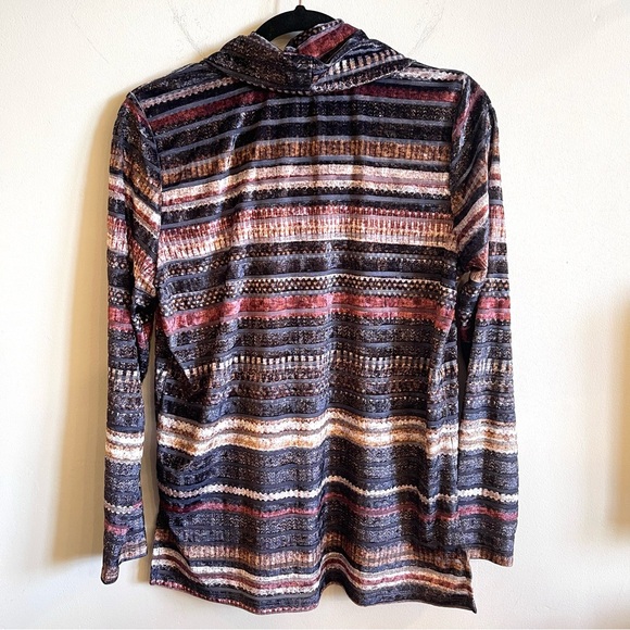 FDJ Striped Velvet Cowl Neck Top - Picture 2 of 4